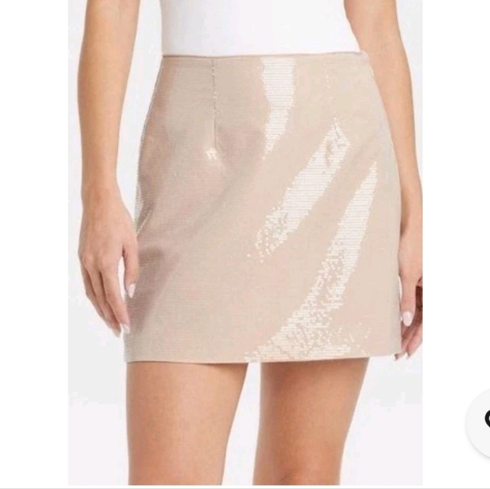 NWT Ladies Sz 10 A New Day Sequin Mini Skirt in Cream Color Fully Lined - Picture 6 of 9